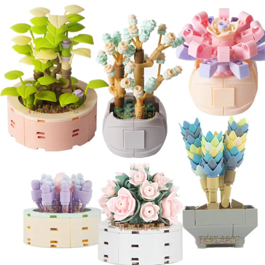 Potted Plants Succulents Home Decor Bricks