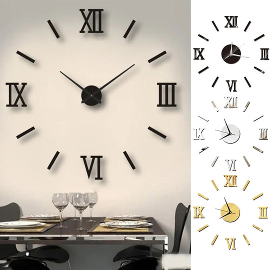 Acrylic Roman Numeral Home Decor Wall Clock