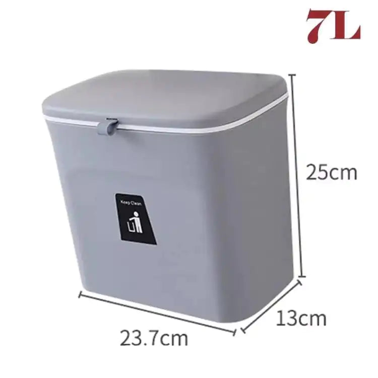 Wall-Mounted Two Ways of Opening Lid Trash Can for Kitchen