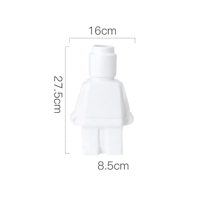 Creative Ceramic Home Decor Robot Vase