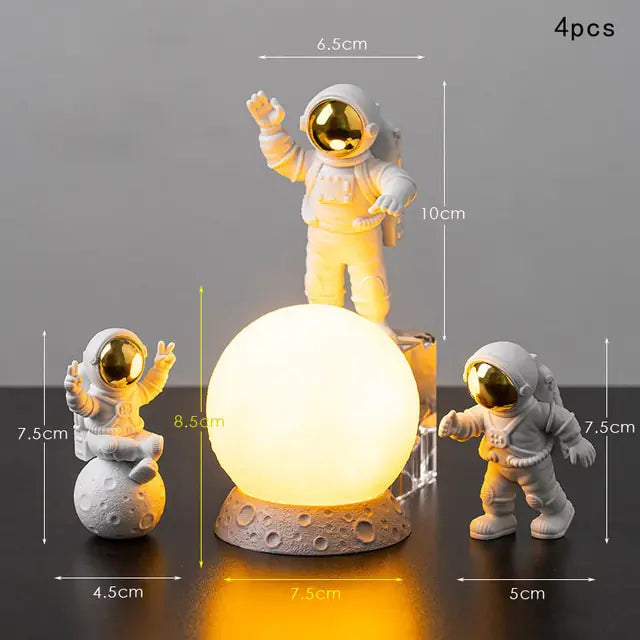 Astronaut and Moon Light Home Decor Set