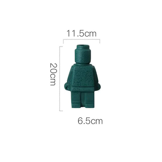 Creative Ceramic Home Decor Robot Vase
