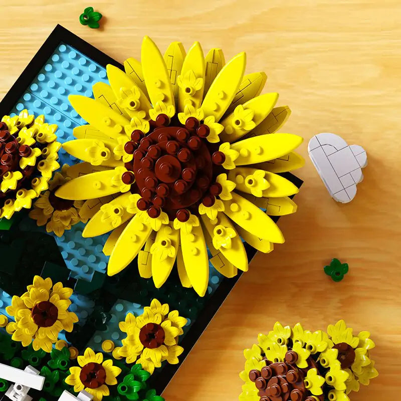 Stylish Sunflower Home Decor Artistic Building Bricks