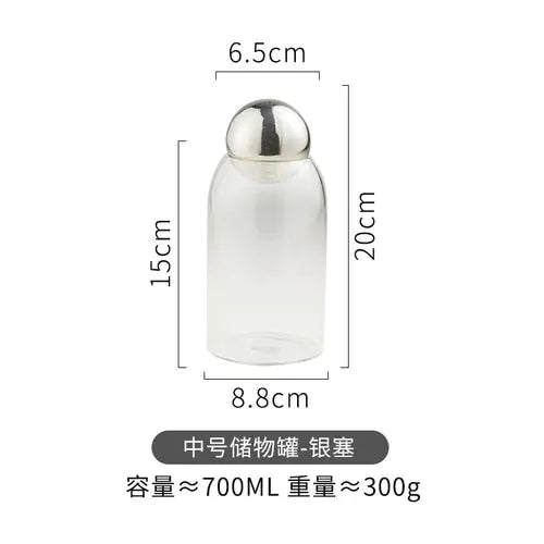 Clear Airtight Home Decor Glass Jar