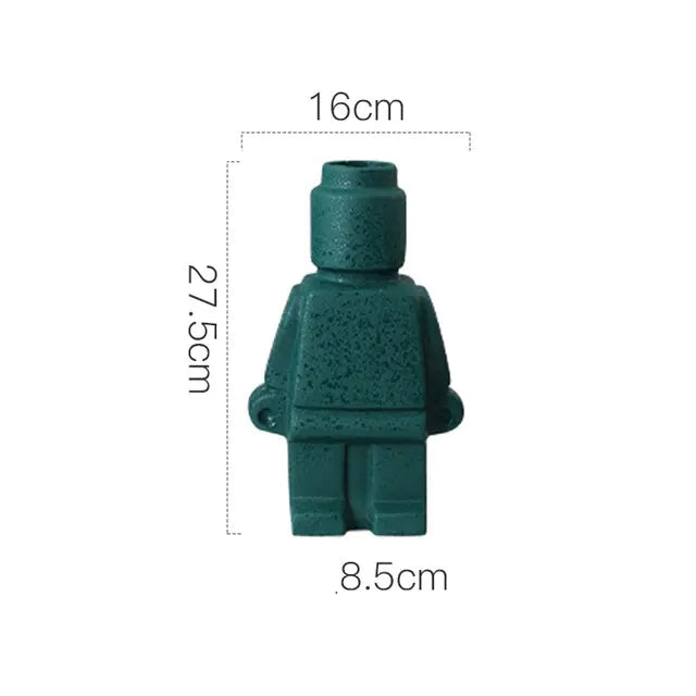 Creative Ceramic Home Decor Robot Vase