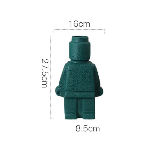 Creative Ceramic Home Decor Robot Vase