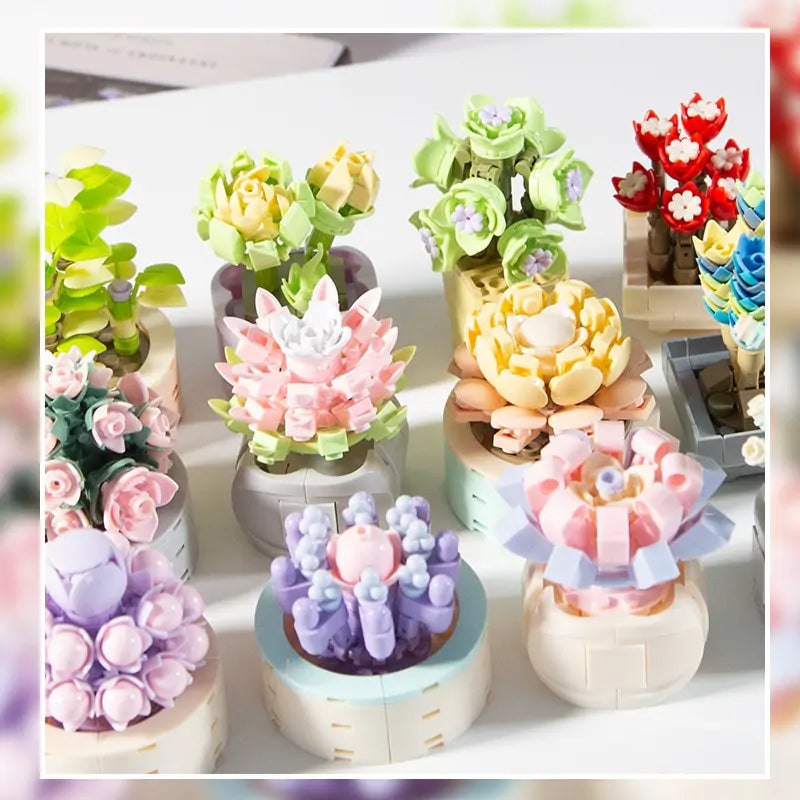 Potted Plants Succulents Home Decor Bricks