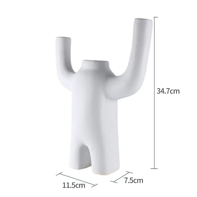 Creative Ceramic Home Decor Robot Vase