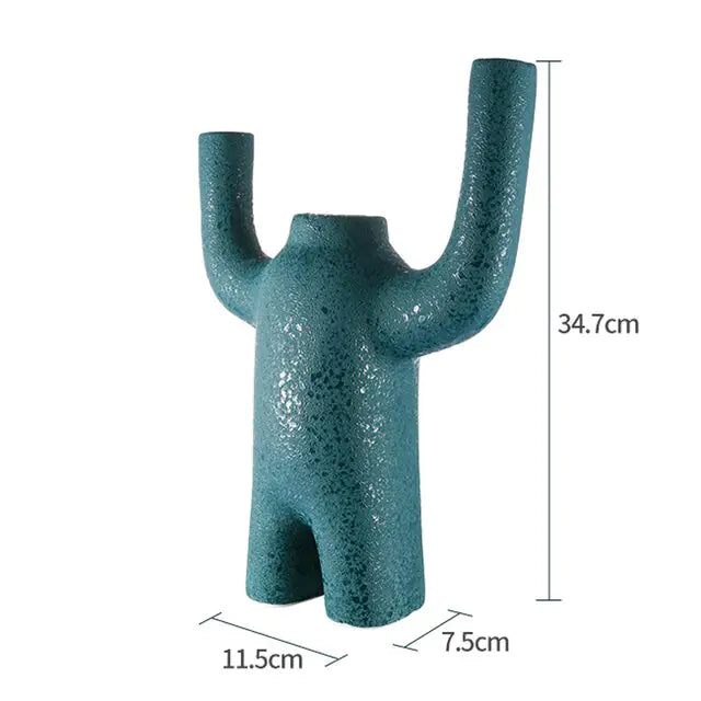 Creative Ceramic Home Decor Robot Vase