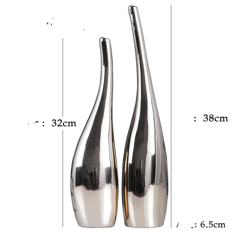 Nordic Gold Plating Ceramic Home Decor Vases