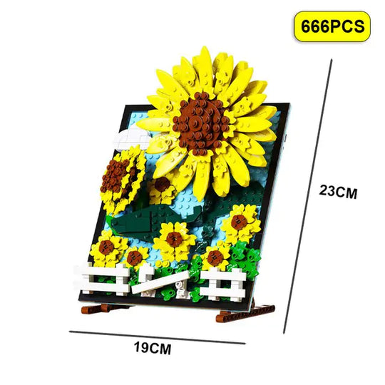 Stylish Sunflower Home Decor Artistic Building Bricks
