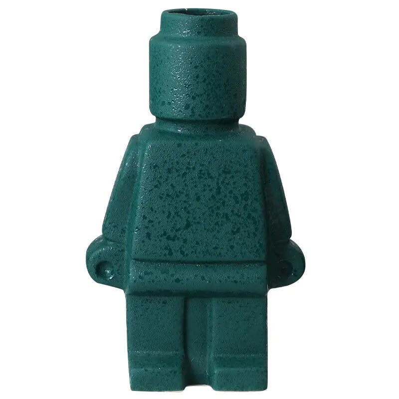 Creative Ceramic Home Decor Robot Vase