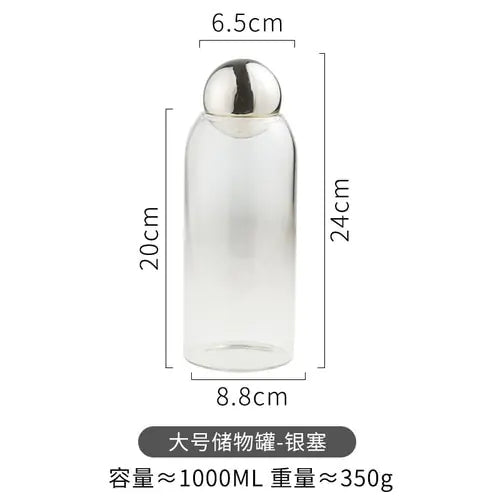 Clear Airtight Home Decor Glass Jar