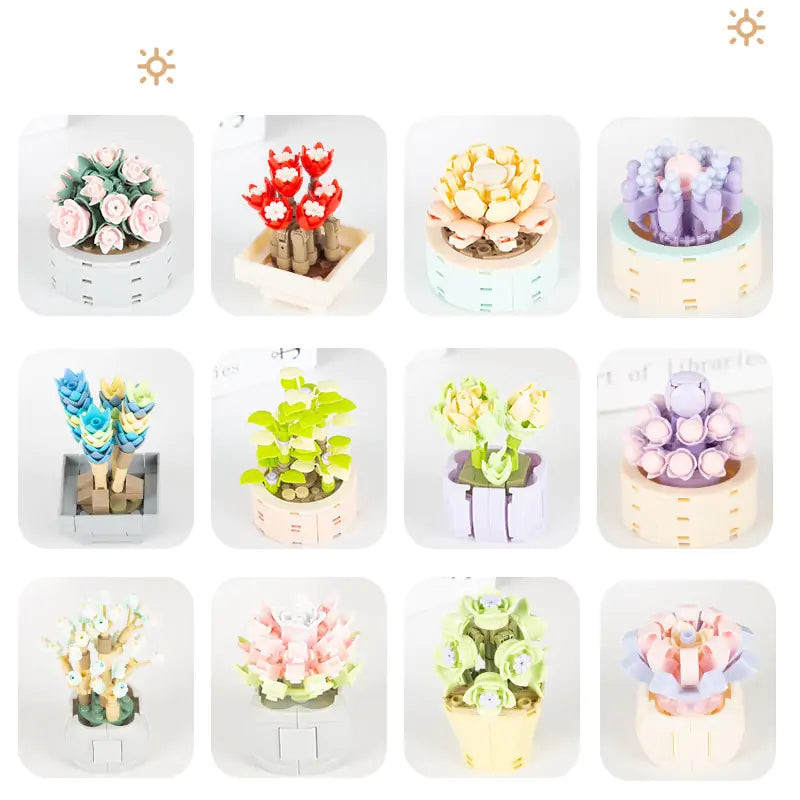 Potted Plants Succulents Home Decor Bricks
