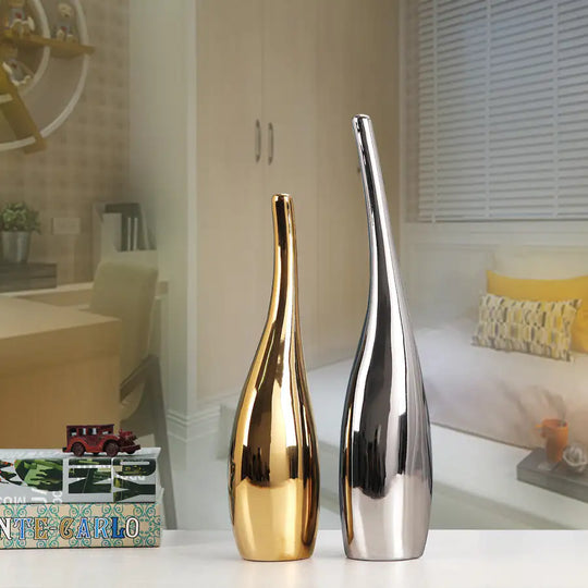 Nordic Gold Plating Ceramic Home Decor Vases